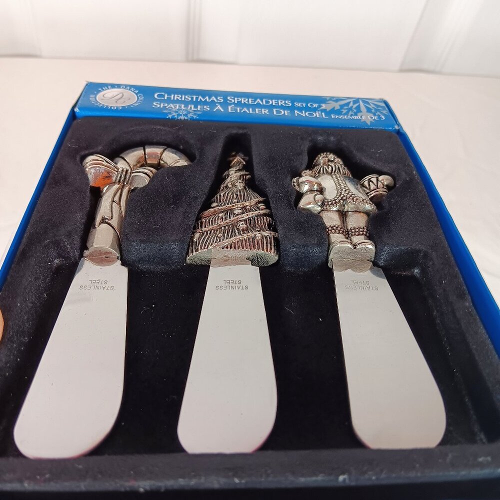 NWOT Christmas Spreaders Stainless Steel Cuttlery Set of 3 Festive Flatware